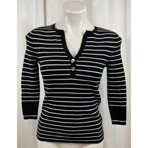 50% OFF Lauren Ralph Lauren Sweater Shirt Striped V Neck 2 Button